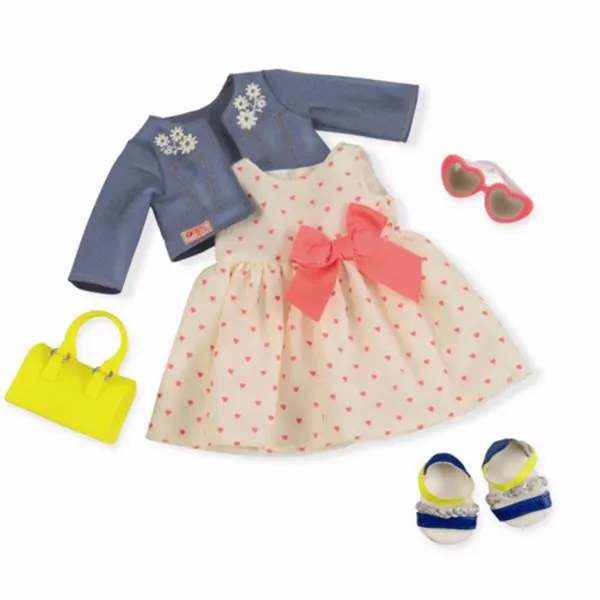 Our Generation Dockkläder Deluxe - Klänning med hjärtan