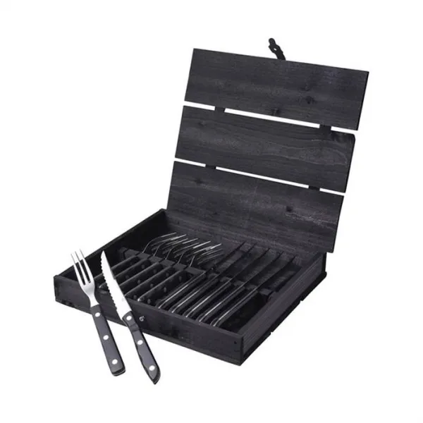 Gense Old Farmer steak/grillbestick 12 delar - Svart/stål