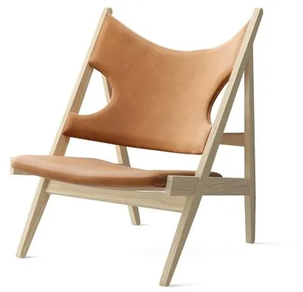 Audo Knitting Fåtölj Klädd Natur Ek/Dunes Cognac